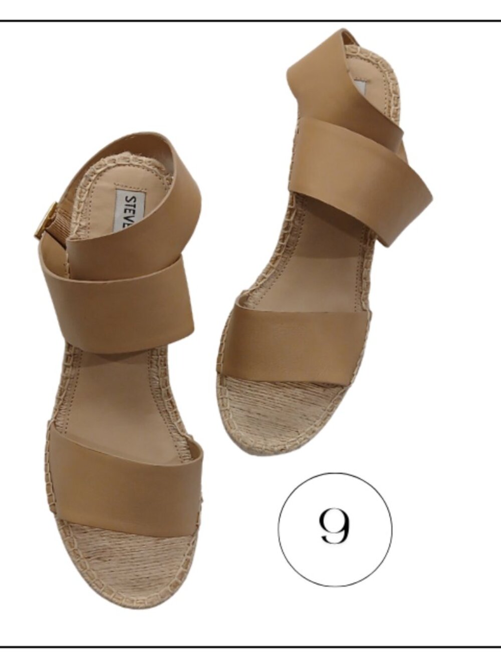Steve Madden Tan Double-Strap Espadrille Wedge Sandals